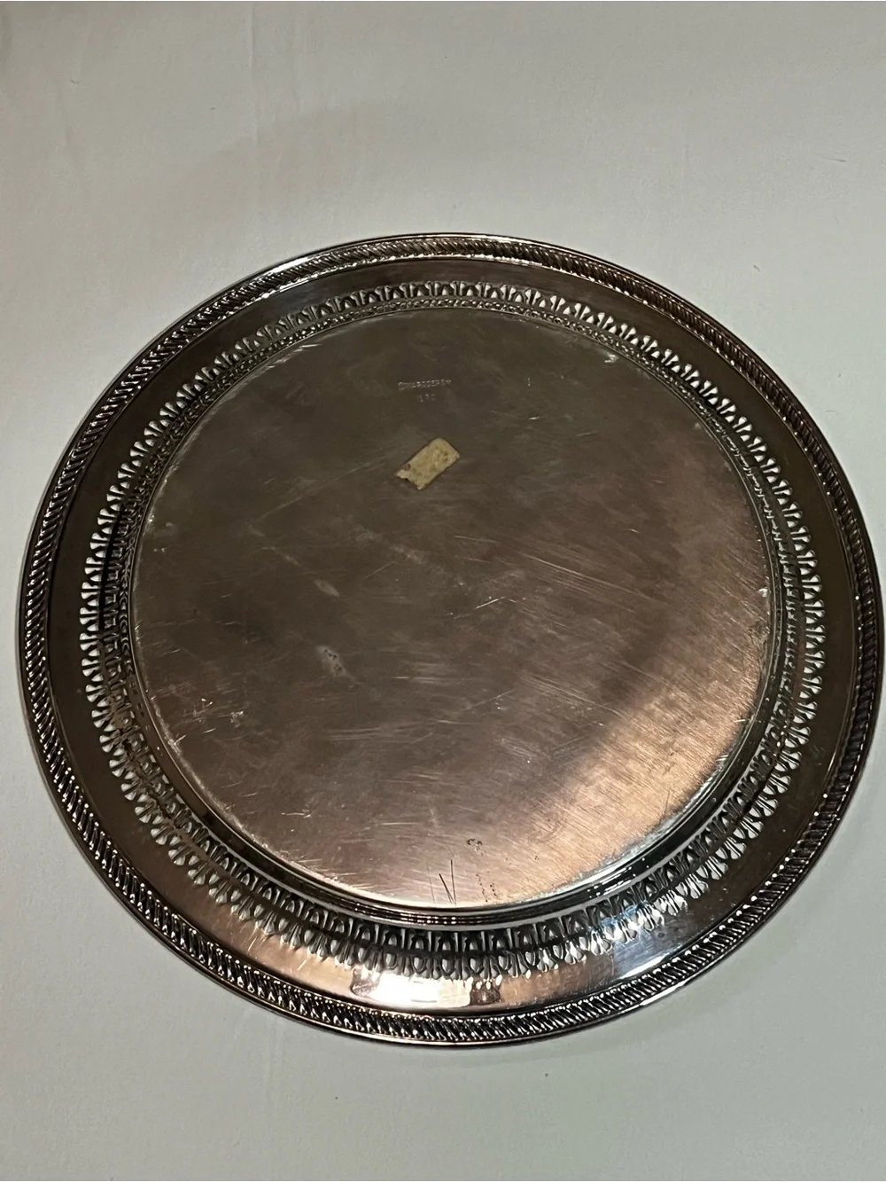 vintage Wm. Rogers silver-plated reticulated serving tray, model number 170